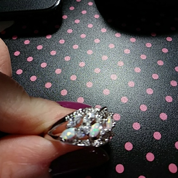 Sz7 Wedding/anniversary ring.Opal& Sapphires - Picture 5 of 6